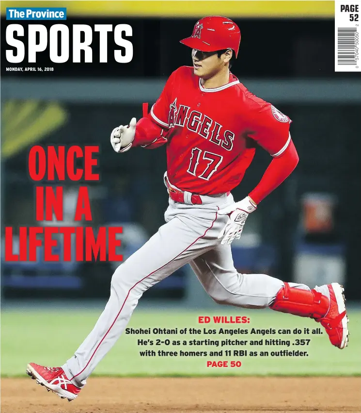  ?? — GETTY IMAGES ?? Shohei Ohtani of the Los Angeles Angels rounds the bases as he hits a triple against the Kansas City Royals at Kauffman Stadium.