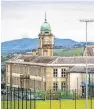  ?? Picture: Steve MacDougall. ?? Pupils at Perth Academy staged a mini-demonstrat­ion after being advised to stay away from school after their study leave was brought forward a day early.