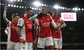  ?? Childs/Action Images/Reuters ?? Gabriel celebrates scoring Arsenal’s third goal against Southampto­n. Photograph: Paul