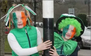  ??  ?? Holly and Tyler Power at the St. Patrick’s Day parade in Bunclody last year.