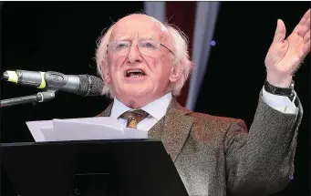  ??  ?? President Higgins speaking at the official opening