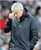  ??  ?? Looking down: Jose Mourinho is said to be angered by United’s inactivity