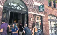  ?? ADAM GLANZMAN BLOOMBERG FILE PHOTO ?? Starbucks’ stock has soared 93 per cent in the past 12 months, making it the biggest gainer in the Standard & Poor’s 500 index.