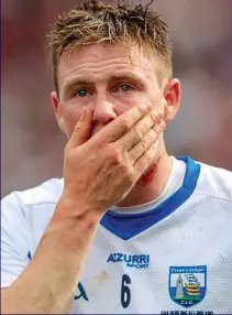  ??  ?? Agony and ecstasy: Waterford’s Austin Gleeson (above) shows his dejection after the All-Ireland final, while Davy Fitzgerald and Liam Ryan (below) celebrate Wexford’s defeat of Kilkenny