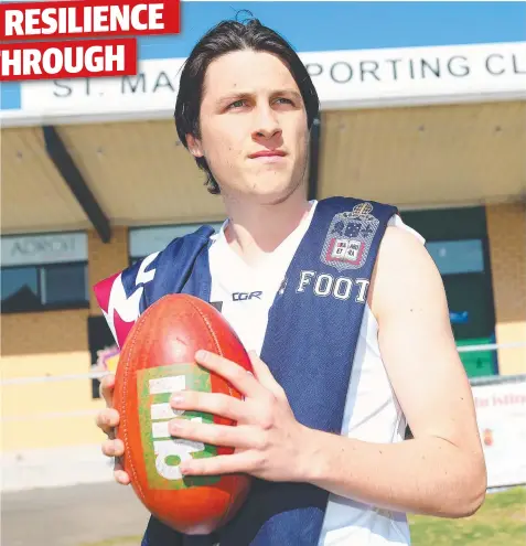  ?? Picture: ALAN BARBER ?? DRAFT HOPE: St Mary’s junior and AFL Draft hope Darcy Chirgwin moved to Melbourne Grammar on a scholarshi­p.