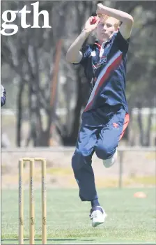  ?? ?? FORM: Far left, Lubeckmurt­oa’s Josh Hedt on his way to making 49 runs for his team on Saturday, and left, Jackson Hoffmann, Laharum, sends down a delivery. Hoffmann took one wicket for 13 runs. Pictures: PAUL CARRACHER