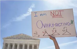  ?? MARIAM ZUHAIB/AP ?? A new poll finds a growing percentage of Americans calling out abortion or women’s rights as priorities for the government in the wake of the Supreme Court’s decision to overturn Roe v. Wade, especially among Democrats and those who support abortion access.