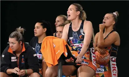  ?? Photograph: Albert Perez/ AAP ?? Caitlin Bassett has spent much of the Super Netball season watching her Giants teammates from the sidelines.