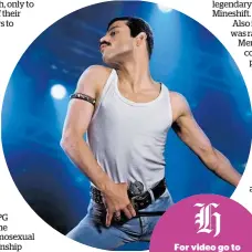  ??  ?? Rami Malek as rock icon Freddie Mercury in the movie Bohemian Rhapsody.