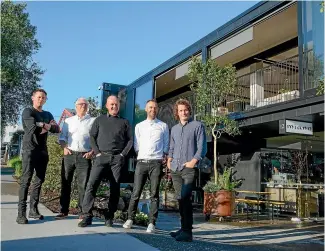  ??  ?? Developers of the $6 million Morningsid­e office and hospitalit­y hub are, from left, Nick McCaw, Pip Cheshire, Jeremy Priddy, Nat Cheshire and Rod Ballenden.