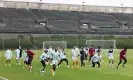  ?? ?? West Ham’s players train ahead of the biggest club game many of them will have played in. Photograph: Richard Heathcote/ Getty Images