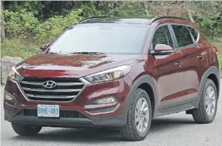  ?? DAVID BOOTH/DRIVING ?? The 2016 Hyundai Tucson offers an upgraded interior and grown-up styling. Previous models not only looked cheap, but they also felt cheap, writes automotive journalist David Booth.