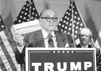  ?? ERIN SCHAFF/THE NEW YORK TIMES ?? Dominion Voting Systems filed a $1.3 billion defamation lawsuit this week against Rudy Giuliani.