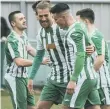  ?? PICTURE BY DANIEL HARKER ?? Chi City players celebrate a goal against Little Common