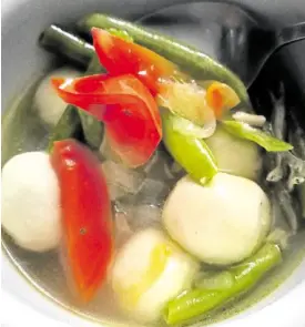  ??  ?? “Sinigang” with squid balls