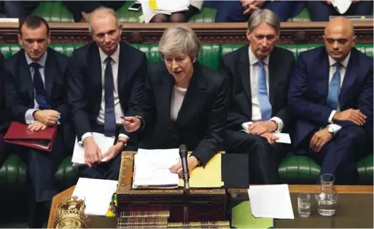  ?? UK Prime Minister Theresa May in Parliament ??