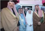  ??  ?? Qatar Airways Group Chief Executive Akbar Al Baker with Kuwaiti officials at the Kuwait Aviation Show.