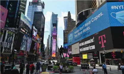  ?? Photograph: Angela Weiss/AFP/Getty Images ?? ‘Headlines screaming that robberies are up … are such a bogus and reliable drama that they signal a return to normality.’