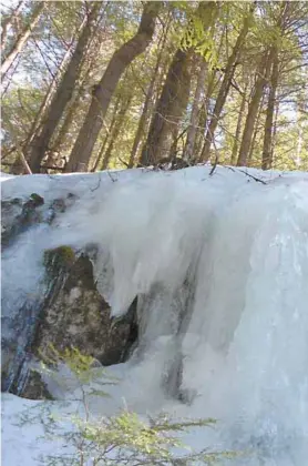  ?? ERIKA THIERIOT ?? Escarpemen­t rocheux couvert d’une coulée de glace dans la réserve Alfred-Kelly (parc des Falaises)