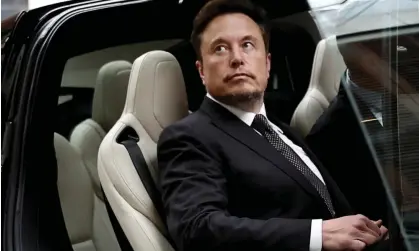  ?? Photograph: Tingshu Wang/Reuters ?? Elon Musk’s record-breaking $56bn pay was set in 2018 but rejected by a Delaware judge in January.