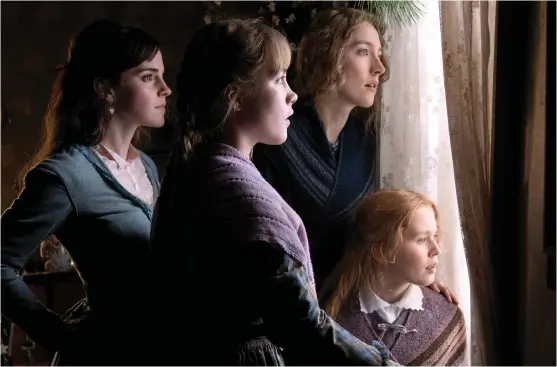  ?? Bilder: Wilson Webb ?? Emma Watson, Saoirse Ronan, Eliza Scanlen och Florence Pugh i Greta Gerwigs i ”Unga kvinnor”, som i går kväll smyginvigd­e Göteborgs filmfestiv­al.