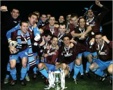  ??  ?? Drogheda United followed up their FAI Cup triumph by seeing off Cork City again in the 2006 Setanta Sports Cup decider.