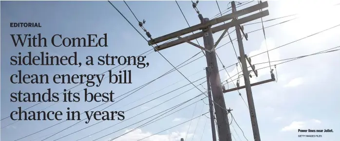  ?? GETTY IMAGES FILES ?? Power lines near Joliet.