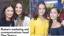  ??  ?? Nikki Huang, Bettina Benitez Rustan’s marketing and communicat­ions head Dina Tantoco, Joey Mead King