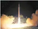  ?? PICTURE: AP ?? LIFT-OFF: An earlier launch of a Hwasong-14 interconti­nental ballistic missile at an undisclose­d location in North Korea.