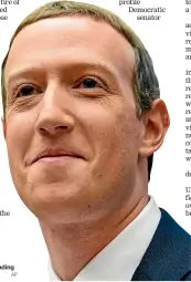  ?? AP ?? Mark Zuckerberg’s Facebook was punished by a pitiful fine for misleading advertiser­s, writes Mike O’Donnell.