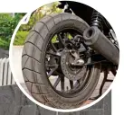  ??  ?? ABOVE: Dual-purpose tyres add to the scrambler image