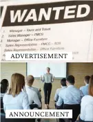  ??  ?? ADVERTISEM­ENT ANNOUNCEME­NT