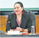  ?? CORTESÍA: TW @MARY_LUISA_AG ?? María Luisa Albores compareció en la Cámara baja