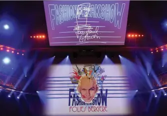  ?? — AFP photos ?? A picture shows the stage prior to the start of the preview of the Fashion freak show, created by French fashion designer Jean-Paul Gaultier, at the Folies Bergeres theatre in Paris.