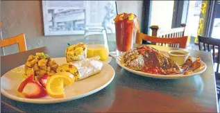  ??  ?? WHO’S ON THIRD A breakfast burrito and French toast are on the new brunch menu at Who's on Third, 1007 N. Old World 3rd St. Brunch is served 10 a.m. to 3 p.m. Saturdays and Sundays.