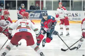  ??  ?? Stars’ Justin Faryna carves his way through the Devils defence in midweek.