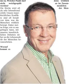  ?? FOTO: CONNY EHM ?? Eberhard Schockenho­ff ist Moraltheol­oge an der Universitä­t Freiburg. Er war viele Jahre Mitglied des Deutschen Ethikrates. Am 22. November kommt er auf Einladung der KEB Schwäbisch Gmünd nach Mutlangen ins Franziskus-Gymnasium.