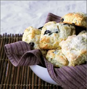  ?? Food styling/KELLY BRANT Arkansas Democrat-Gazette/JOHN SYKES JR. ?? Blueberry Cream Cheese Scones