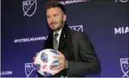  ?? LYNNE SLADKY — ASSOCIATED PRESS ?? David Beckham is photograph­ed last January at an event announcing that the city would be getting a Major League Soccer expansion franchise.