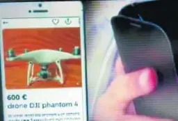  ?? TELECINCO ?? Uno de los drones que se ofertaban de forma fraudulent­a en Wallapop.