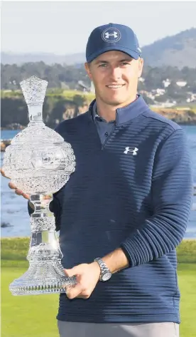  ?? Picture/AP ?? Jordan Spieth’s comfortabl­e victory at at the AT&T Pebble Beach Pro-Am was his 100th start on the PGA Tour.