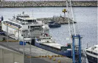  ?? PETROS KARADJIAS / AP ?? The second vessel (left) with food aid from aid group World Central Kitchen prepares to depart for Gaza, at Larnaca port, Cyprus, on Saturday.