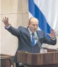  ?? ?? BIG PLANS: Israeli Prime Minister Naftali Bennett addresses the Knesset.