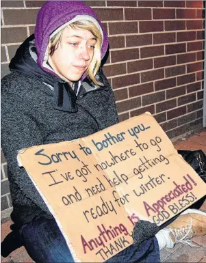  ?? JASON DALEY/THE GUARDIAN ?? Hailey Eldershaw, 24, has been without steady housing for several months in Charlottet­own.