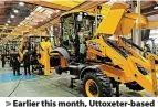  ?? ?? > Earlier this month, Uttoxeter-based JCB announced it was investing £100 million in zero-emission hydrogen engines to power machinery