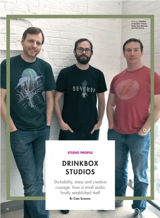  ??  ?? FROM LEFT Drinkbox co-founders Graham Smith, Ryan MacLean and Chris Harvey