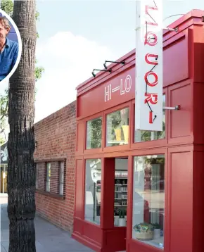  ??  ?? Where everybody knows your name: The old-school liquor store is being updated by Hi-Lo cofounders Chris Harris (top, left) and Talmadge Lowe (top,
right), whose signature red flagship in Culver City’s arts district offers up (below, from left)...