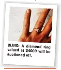  ??  ?? BLING: A diamond ring valued at $4000 will be auctioned off.