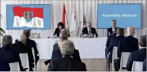  ?? (DR) ?? L’assemblé générale du Comité olympique monégasque s’est tenue au Yacht-club de Monaco autour du prince Albert II, président du COM.