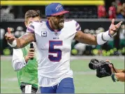  ?? CURTIS COMPTON / ATLANTA JOURNAL-CONSTITUTI­ON ?? Helping the Bills stop a seemingly endless playoff drought wasn’t enough to keep Tyrod Taylor on the job in Buffalo.